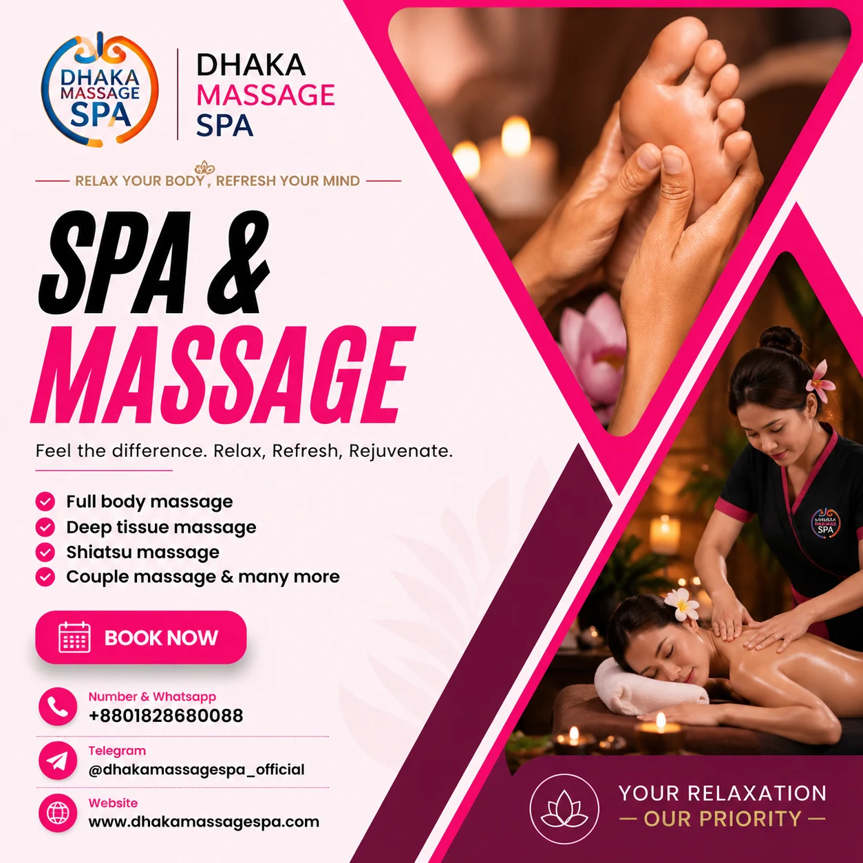 Spa Gallery Dhaka – Relaxing spa ambiance at Dhaka Massage Spa